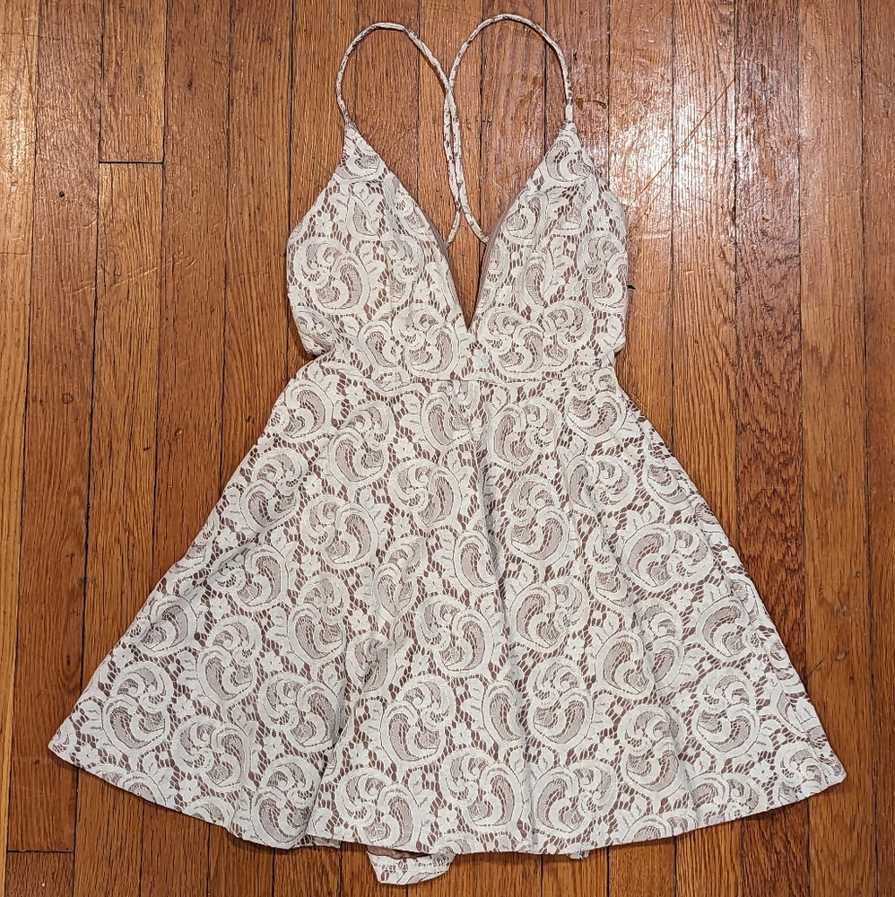 Purple and White Lace Mini Dress size Small